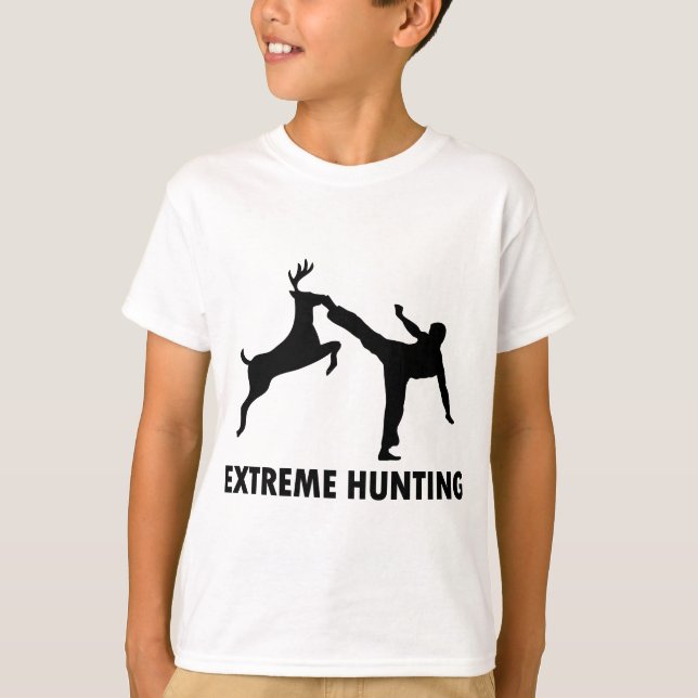 Karate för ytterlighetjakthjort sparkar t-shirt (Framsida)