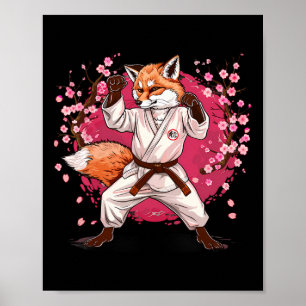 Karate Fox Motiv Taekwondo Jiu-jitsu Mma Kickboxni Poster