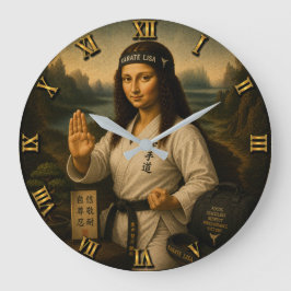 Karate Funny Mona Lisa Martial Arts Gift Stor Klocka