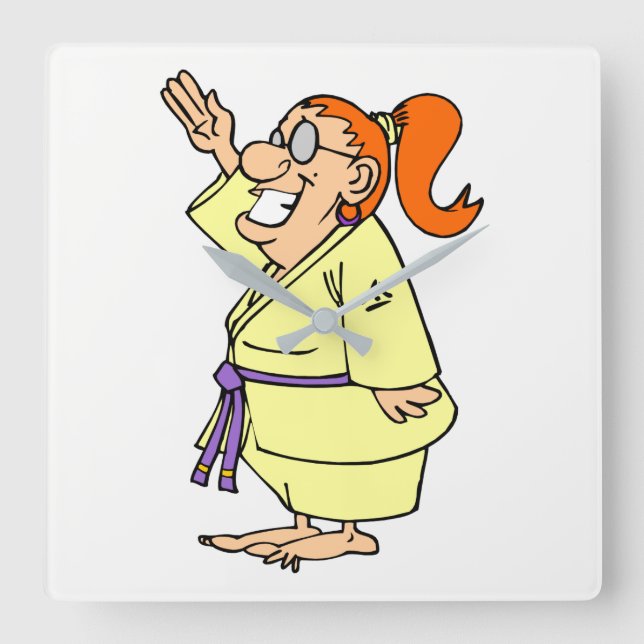 Karate Fyrkantig Klocka (Framsida)