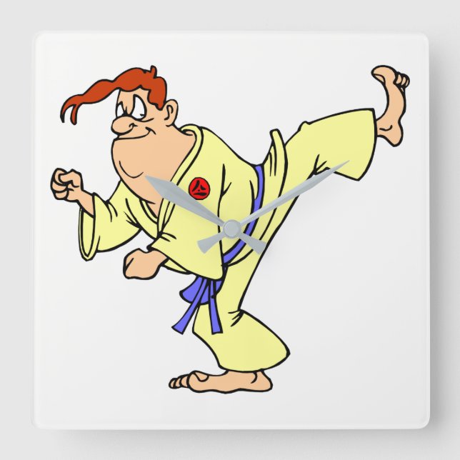 Karate Fyrkantig Klocka (Framsida)