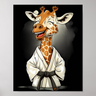 Karate Giraffe Motiv Taekwondo Jiu-Jitsu Mma Poster