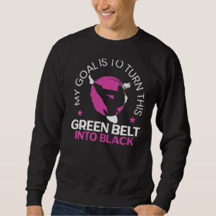 Karate Girl Black Bälte Lång Ärmad Tröja
