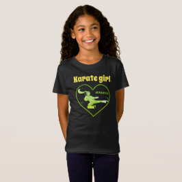 Karate Girl Black Lime Gult Modern Trendig Chic T Shirt