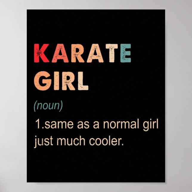 Karate Girl Definition Funny Karate Lover Gift For Poster (Framsidan)