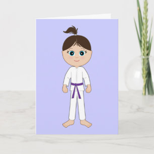 Karate Girl Grattis Lila Bälte Kort