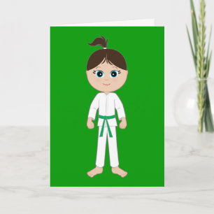 Karate Girl Grattiss Grönt Bälte Kort