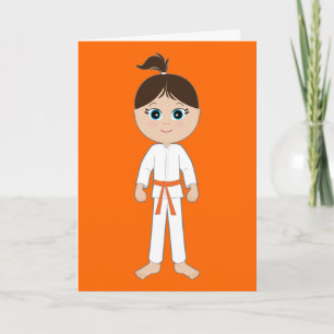 Karate Girl Grattiss Orange Bälte Kort