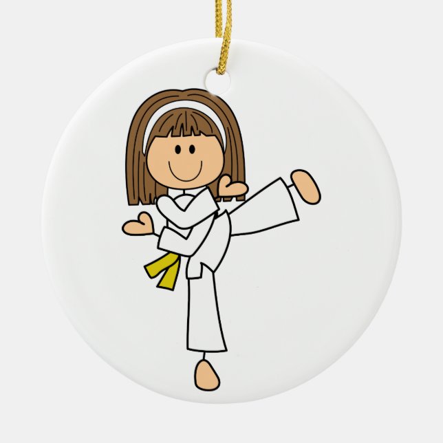 Karate Girl Julgransprydnad Keramik (Framsidan)