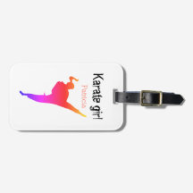Karate Girl Personalized Luggage Tag Martial Arts
