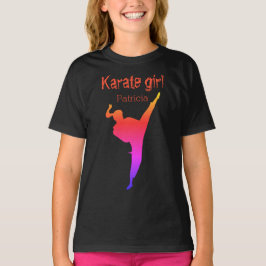 Karate Girl Personalized Name T Shirt