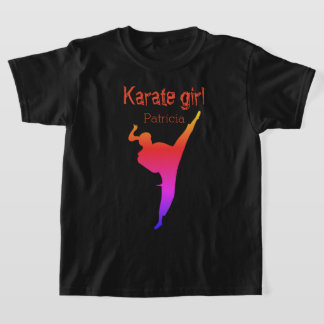 Karate Girl Personalized Name T Shirt