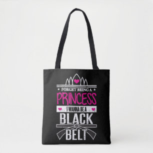 Karate Girls glömmer Princess Bla Black Bälte Tygkasse