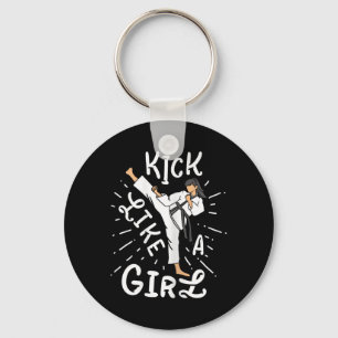 Karate Girls' Kick som en Kickboxing Taekwondo Nyckelring