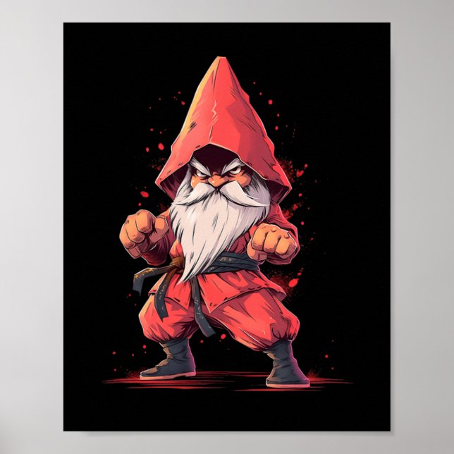 Karate Gnome Taekwondo Martial Arts Fighter Poster (Framsidan)