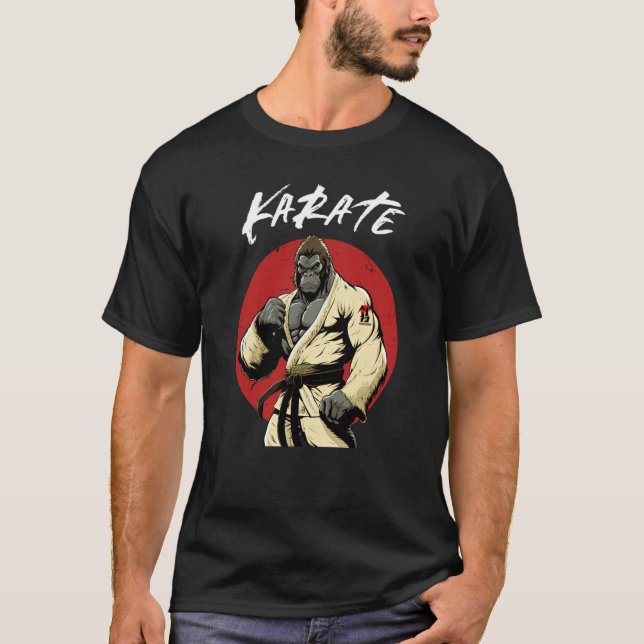 Karate Gorilla Karateka Boys and Girls Karate Gori T Shirt (Framsida)