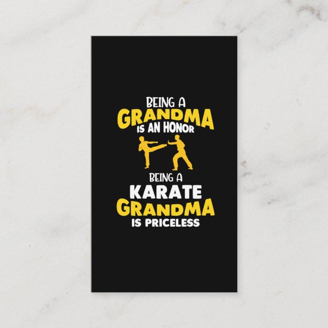 Karate Grandma Family Martial Arts Self Defence Visitkort (Framsida)