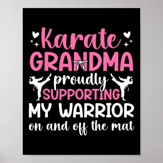 Karate Grandma som stöder Min Warrior Karate Grand Poster (Framsidan)