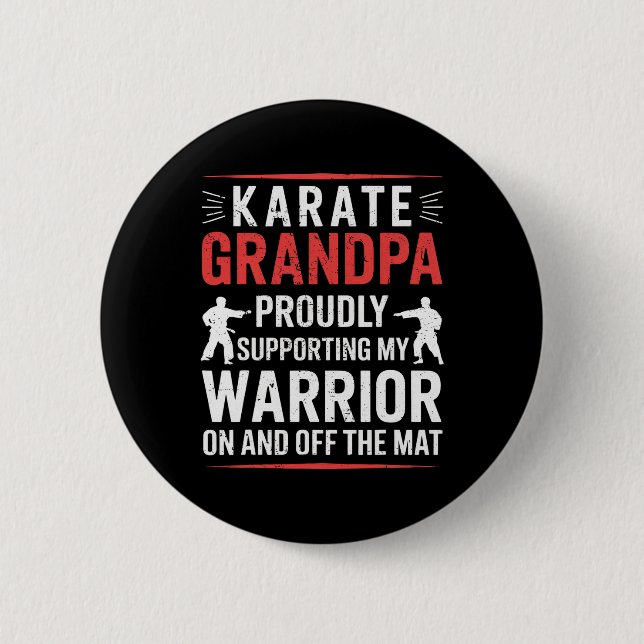 Karate Grandpa som stöder min morfar Knapp (Framsida)