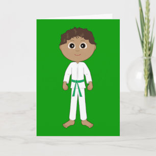 Karate Grattis Grönt Bälte Kort