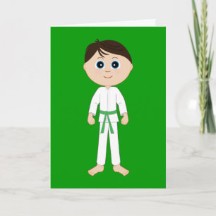 Karate Grattis Grönt Bälte Kort