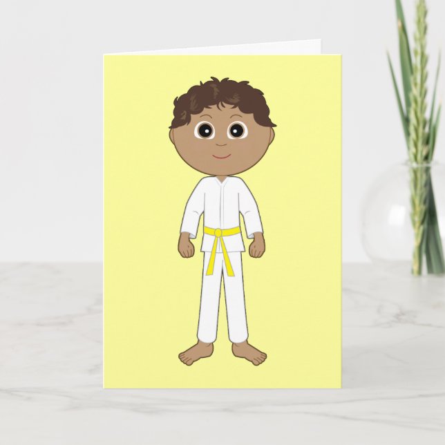 Karate Grattis Gult Bälte Kort (Framsida)