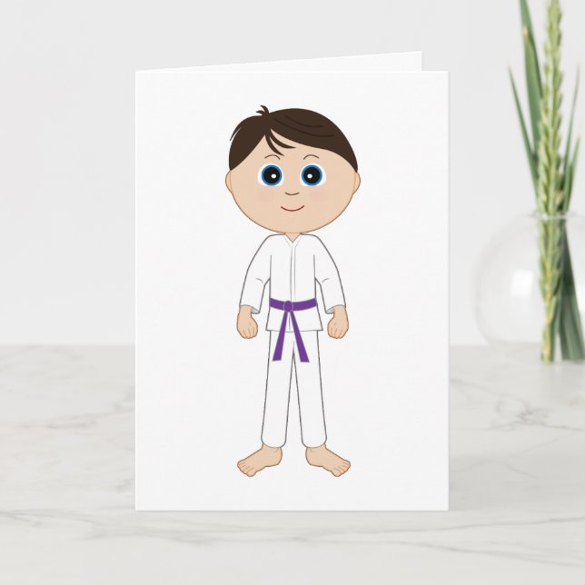 Karate Grattis Lila Bälte Kort (Framsida)