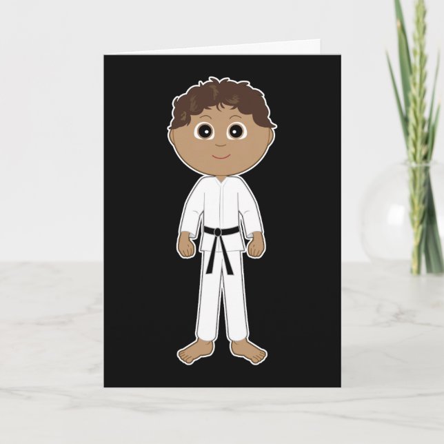 Karate Grattiss Black Bälte Kort (Framsida)