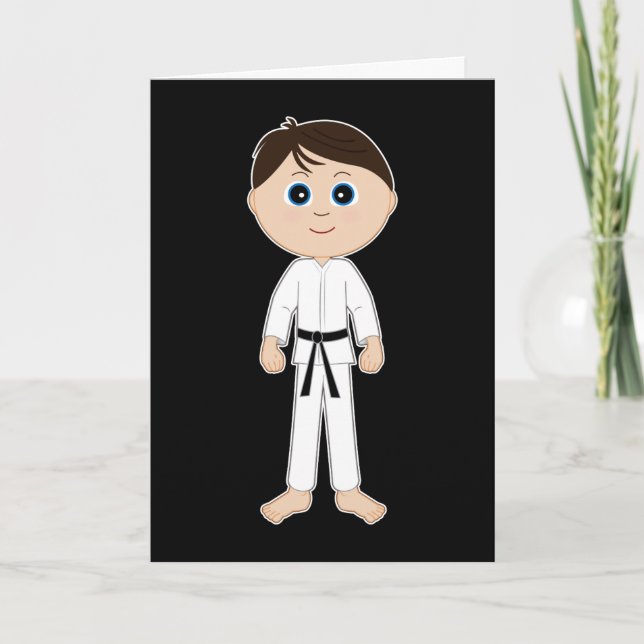 Karate Grattiss Black Bälte Kort (Framsida)