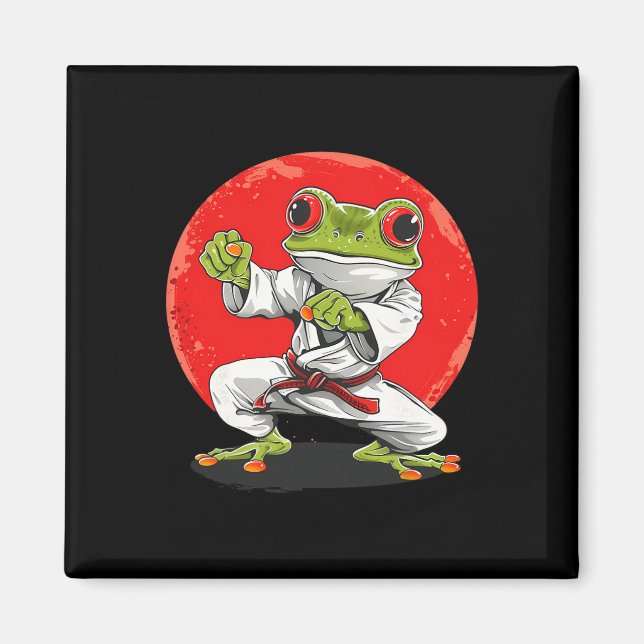 Karate Groda Kampsport Judo Padda Kung Fu Groda Ki Magnet (Framsidan)