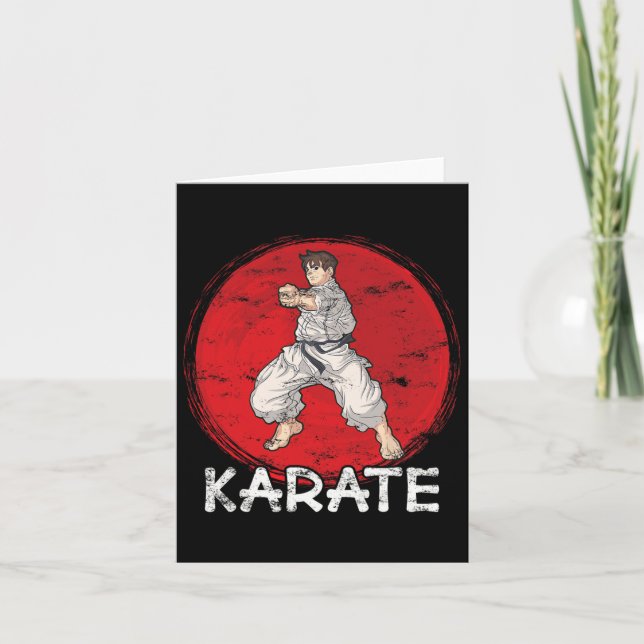 Karate Grunge design a man in Anime Stil do Pun Kort (Framsida)