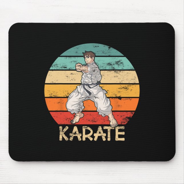 Karate Grunge Design Karate Fighter Makes Slår in Musmatta (Framsidan)
