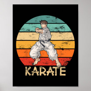 Karate Grunge Design Karate Fighter Makes Slår in Poster