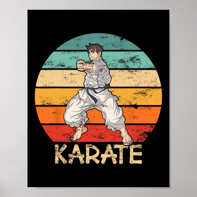 Karate Grunge Design Karate Fighter Makes Slår in Poster (Framsidan)