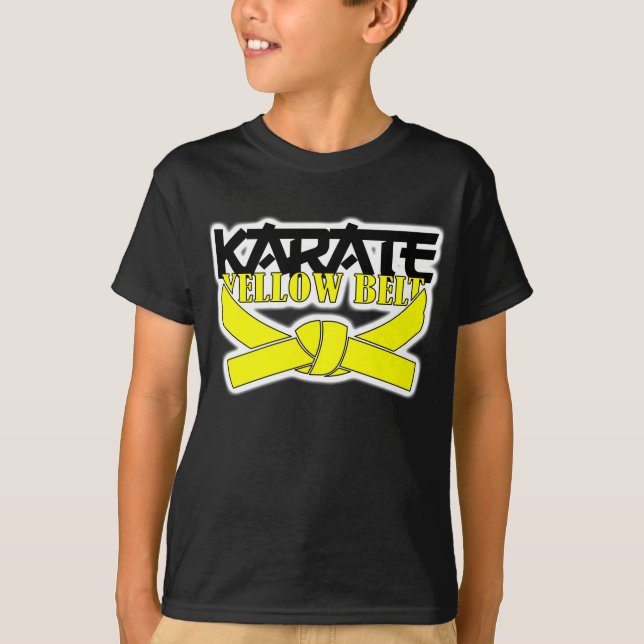Karate Gult Bälte T Shirt (Framsida)