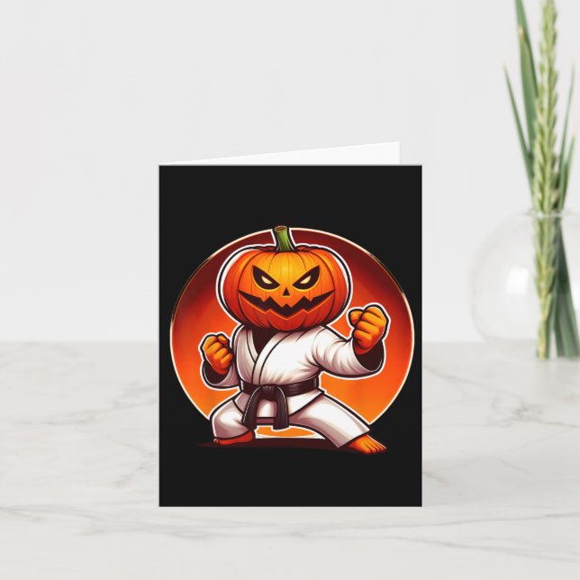 Karate Halloween Pumpkin Fodral Kort (Framsida)