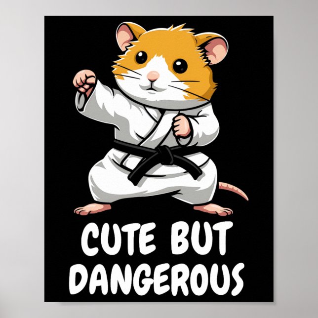 Karate Hamster Cute men Dangerous Funny Martial Ar Poster (Framsidan)