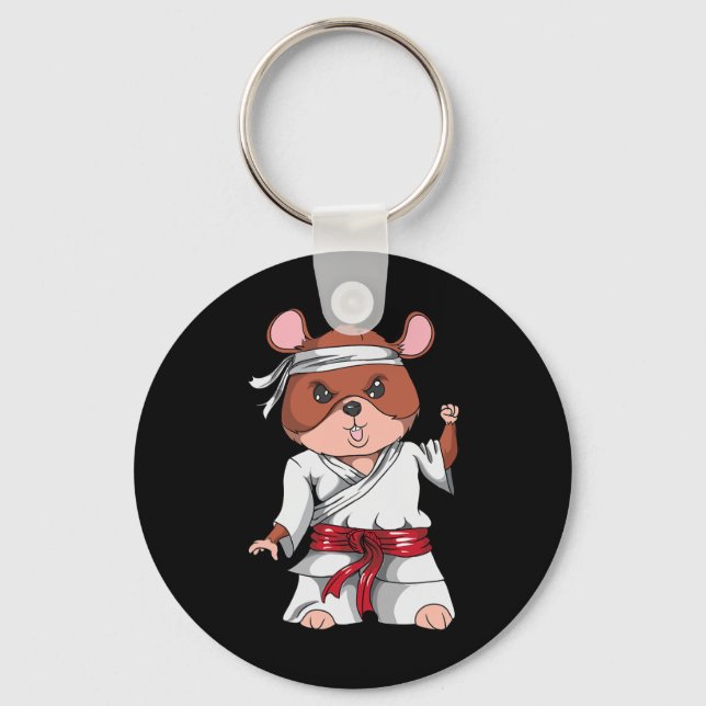 Karate Hamster Kickboxing Martial Art Jiu Jitsu Fa Nyckelring (Framsida)