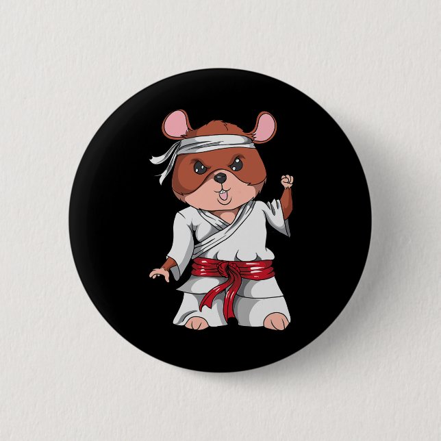 Karate Hamster Kickboxning Kampsport Jiu Jitsu Fa Knapp (Framsida)
