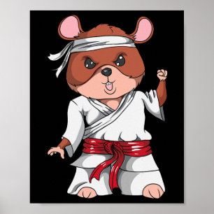 Karate Hamster Kickboxning Martial Art Jiu Jitsu F Poster