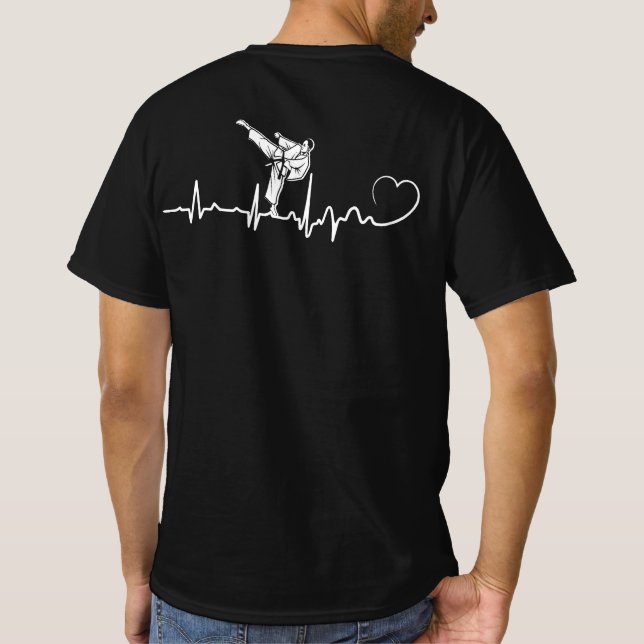 Karate Heartslag Gift för Karateka T Shirt (Baksida)