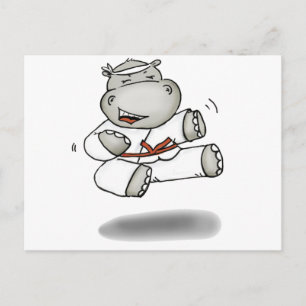 Karate Hippo Vykort