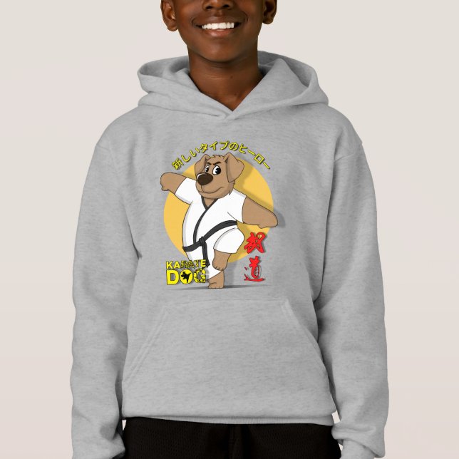 Karate Hund | Kids Hoodie T Shirt (Framsida)