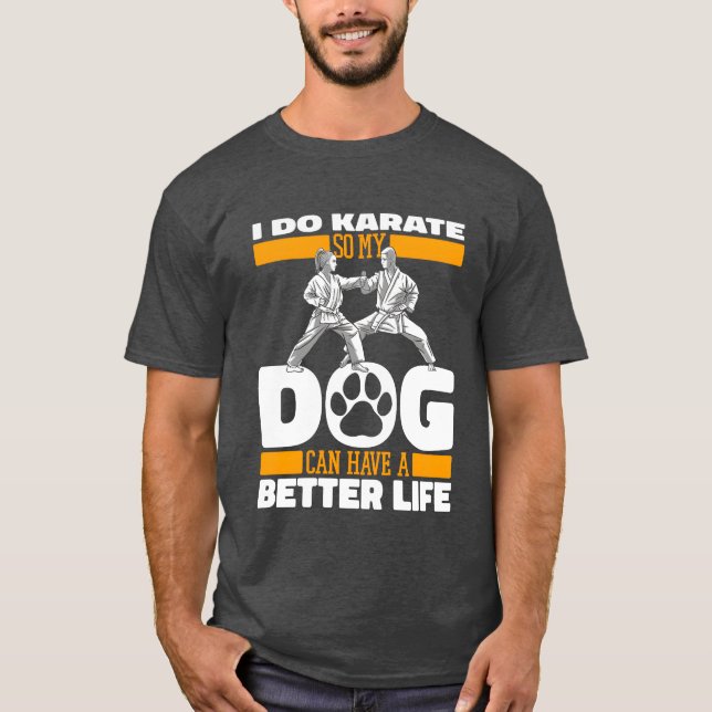 Karate Hund kompisvänner T Shirt (Framsida)