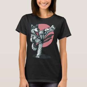 Karate Husky Alaska Hund Pose Manar Women Boy Girl T Shirt