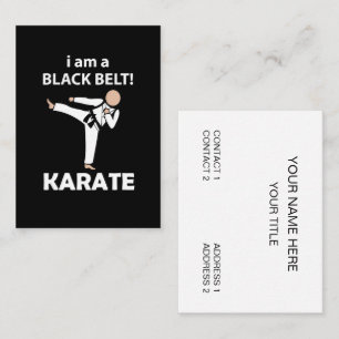 Karate I är A Black Bälte Karate Visitkort