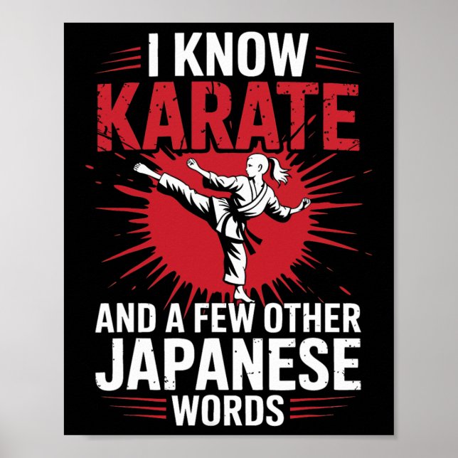 Karate I Know Karate och några andra japanska Ord Poster (Framsidan)