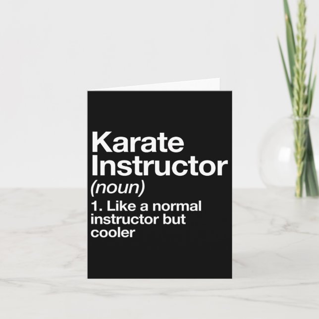 Karate Instructor Definition Funny Martial Arts Tr Kort (Framsida)