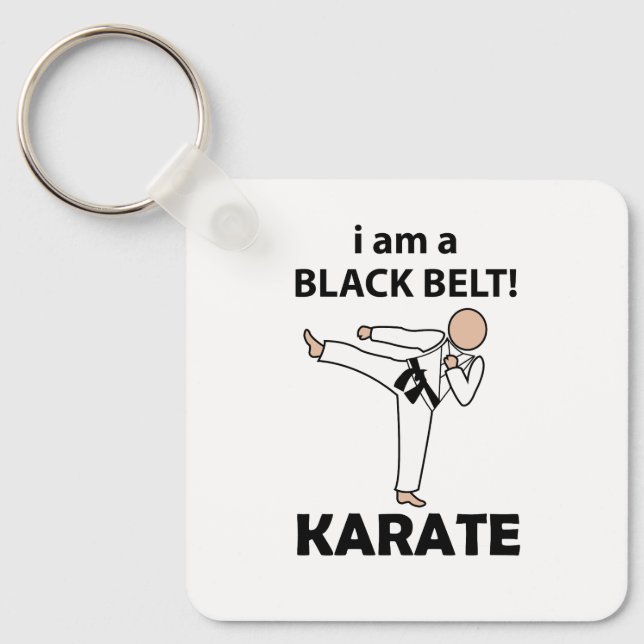 Karate jag är ett svart bälte Karate Nyckelring (Framsida)