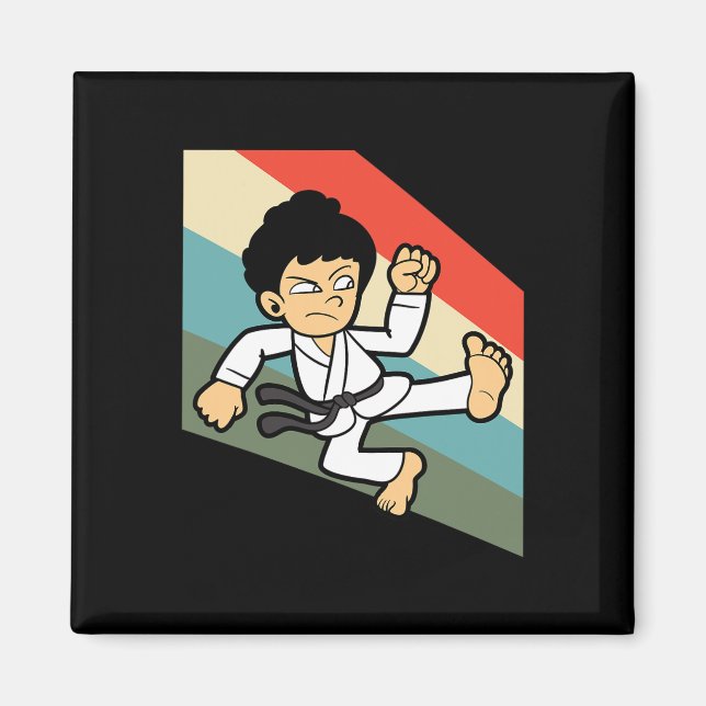 Karate Judo Jujutsu Taekwondo Kickboxning Kickboxa Magnet (Framsidan)